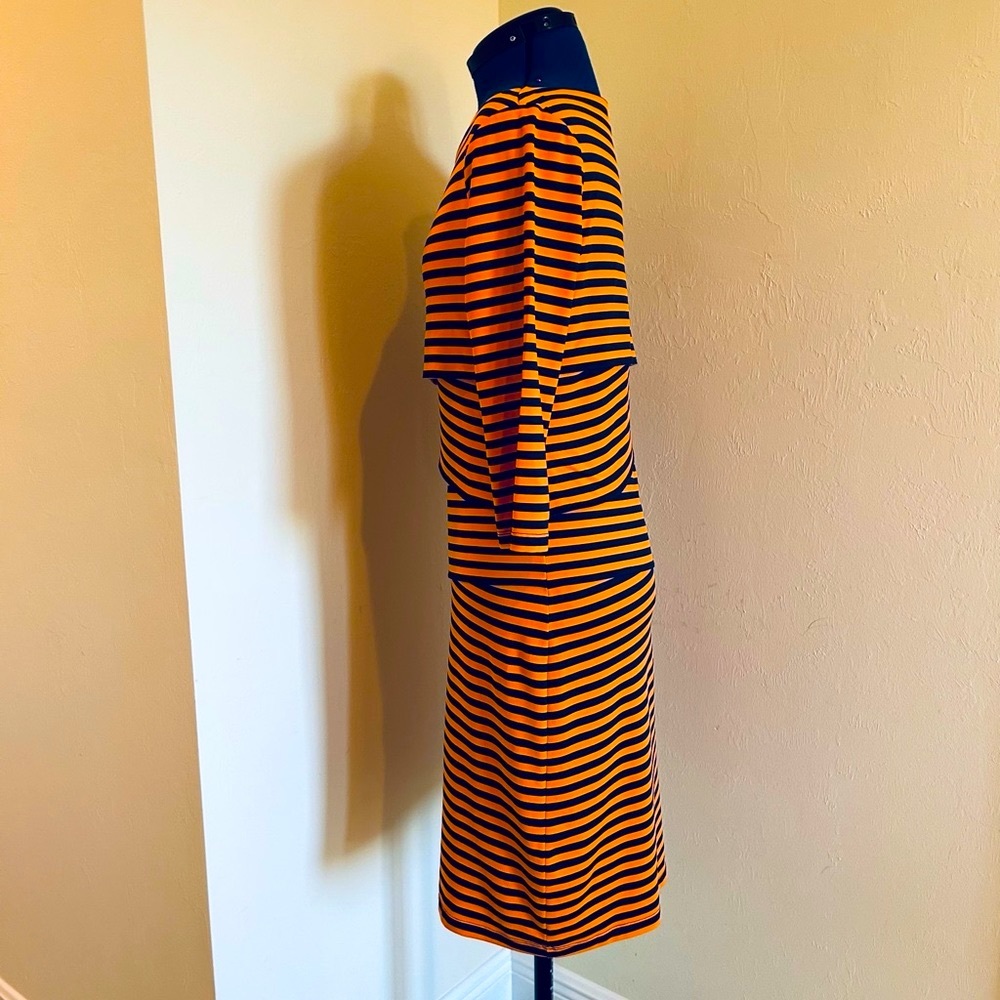 J. McLaughlin Nicola Orange and Navy Dress Gators 
 Miami Syracuse Virginia - Picture 10 of 11